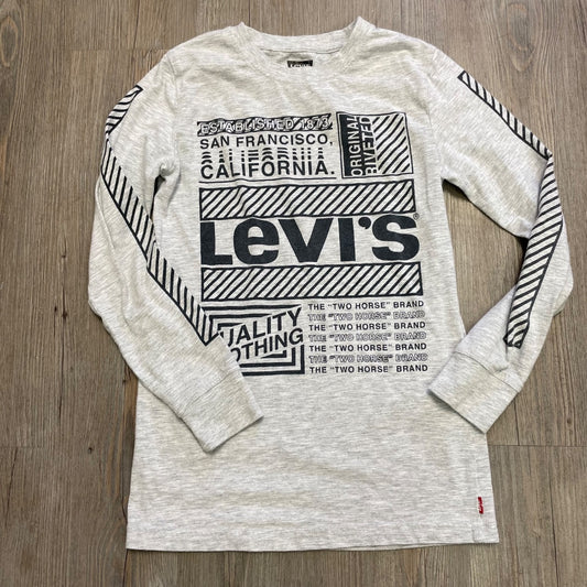 Grey Levis Pullover LS Top, 10-12Y