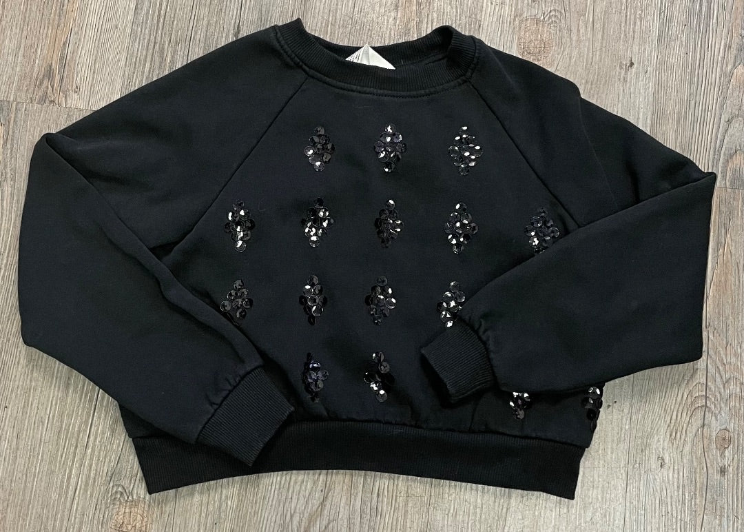 Black H&M Sequins Sweatshit, 8-10Y