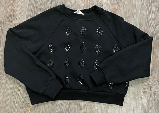 Black H&M Sequins Sweatshit, 8-10Y