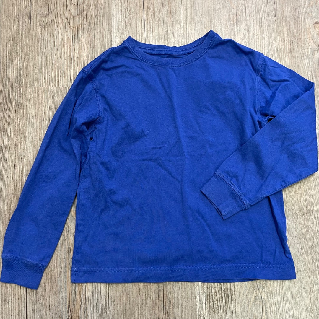 Blue Lands End Pullover LS Top, 5-6Y