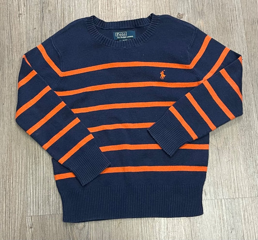 Stripe Orange , Navy Polo Ralph Lauren Knit Sweater, 6Y