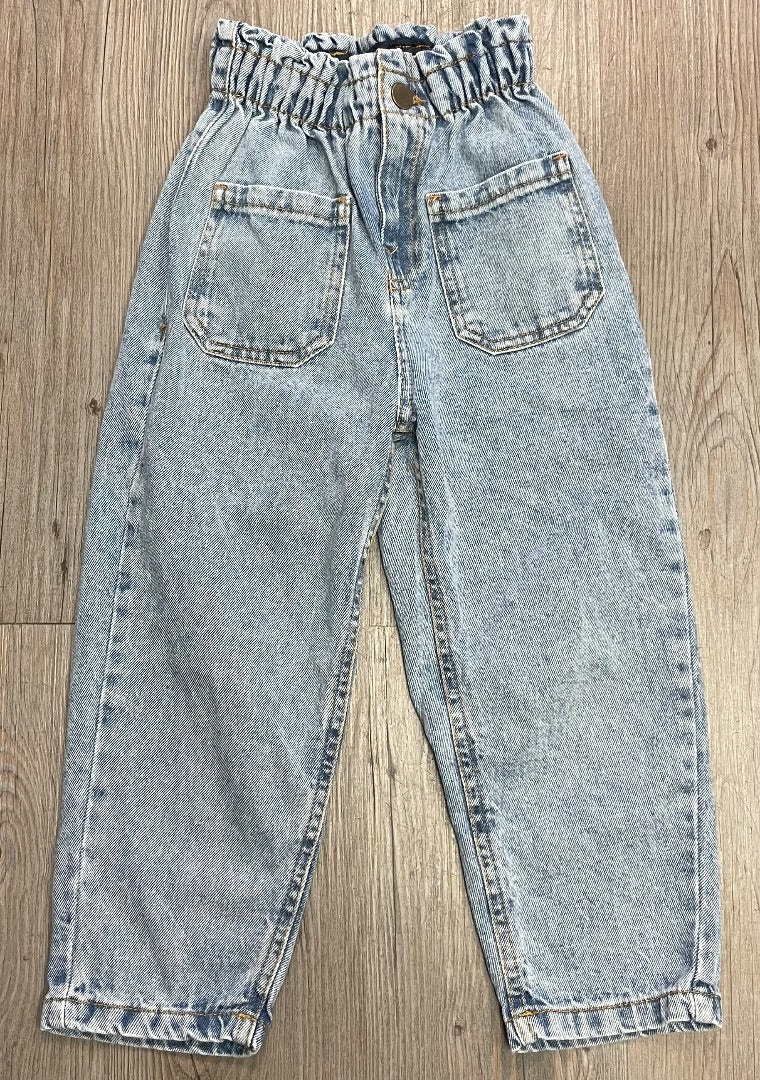 Blue Zara Elastic Waist Jeans, 6Y
