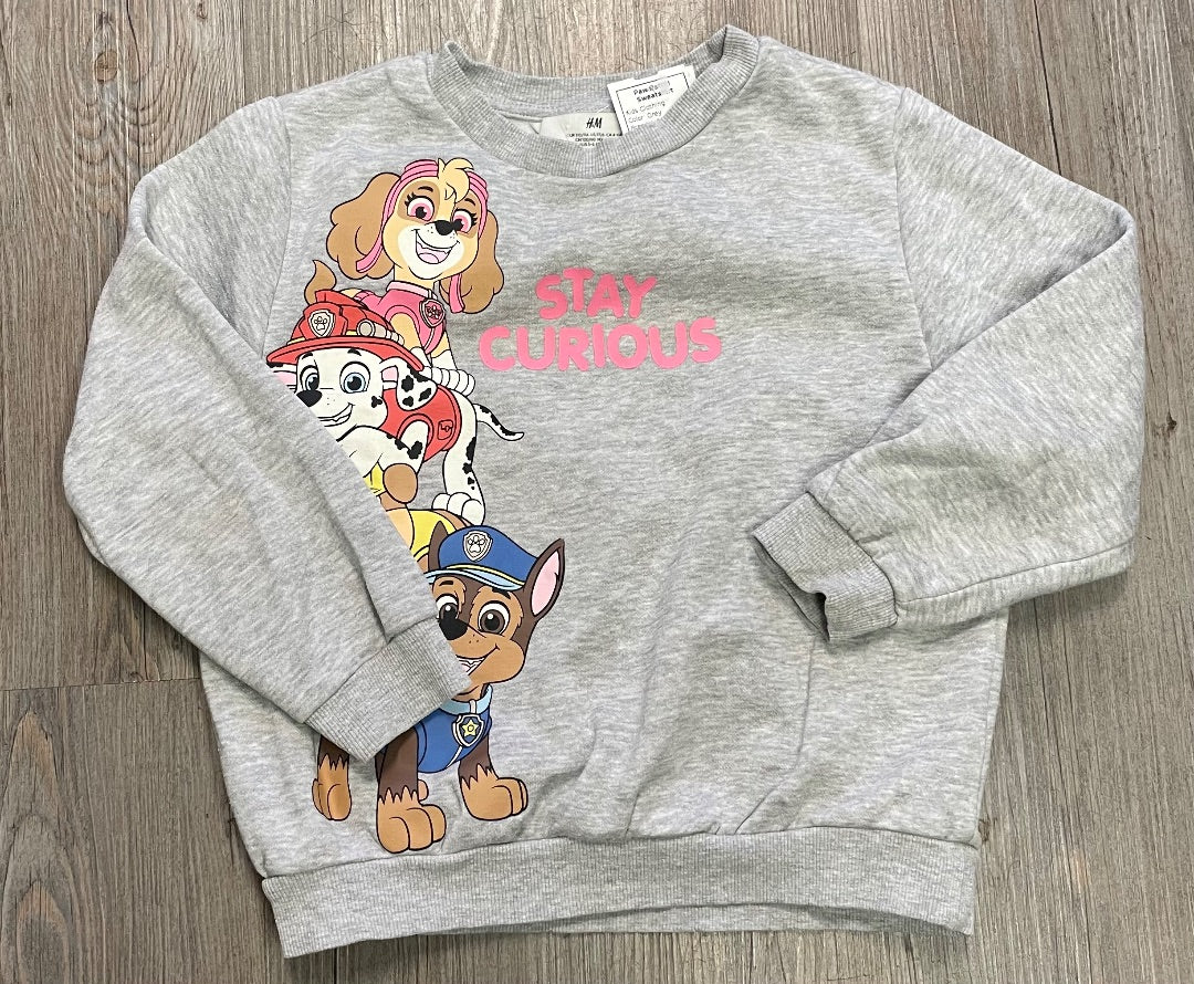 Grey H&M Paw Patrol Sweatshirt, 4-6Y