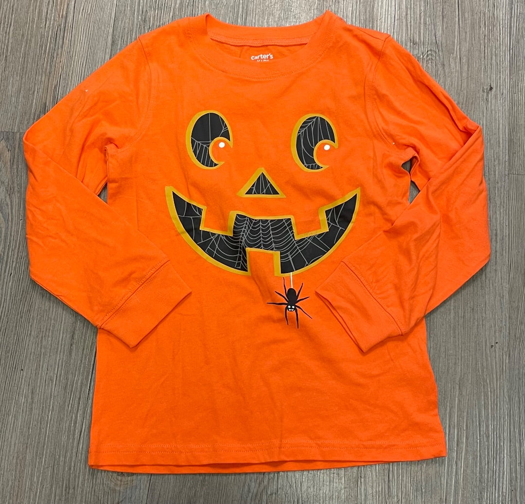 Orange Carters Halloween LS Tee, 6Y
