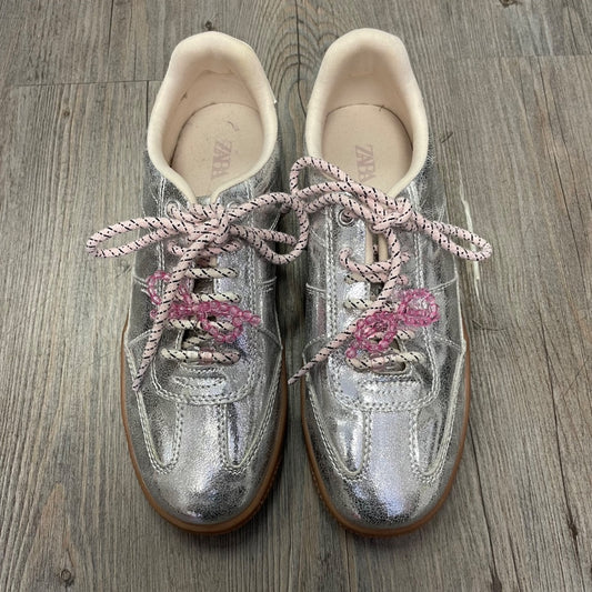 Metallic Zara Lace Up Sneaker, 6Y