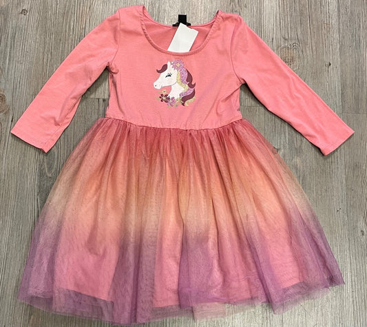 Dustyrose Zunie Unicorn Ls Dress, 5Y