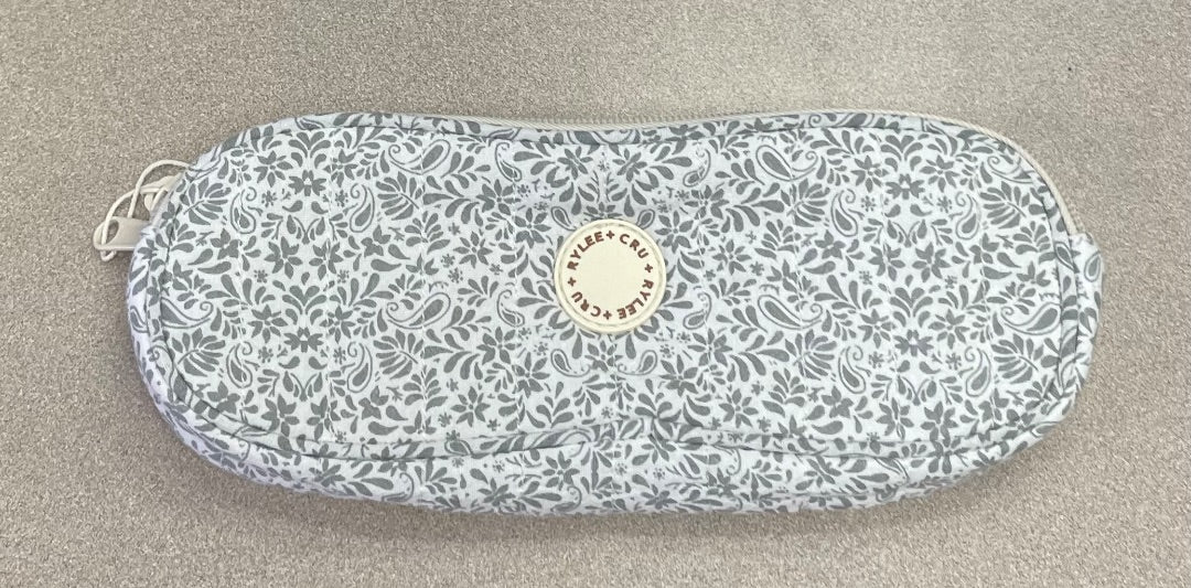 White/Mint Rylee + Cru Floral Print Pencil Case, One Size