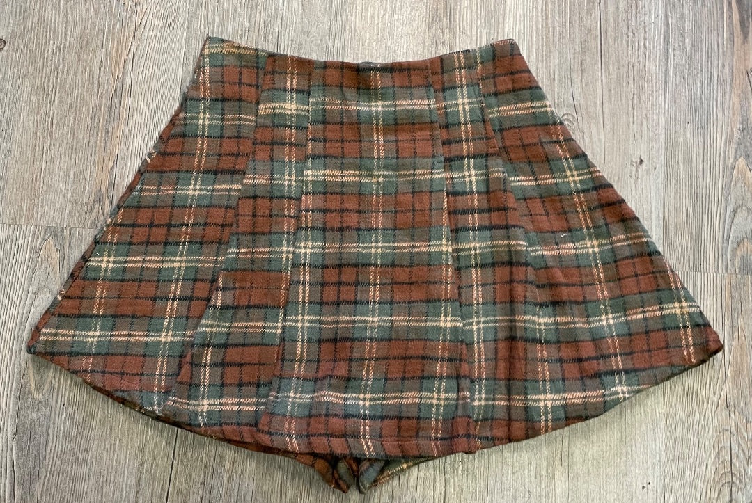 Holiday Plaid Rylee+ Cru Pleated Skort, 12Y