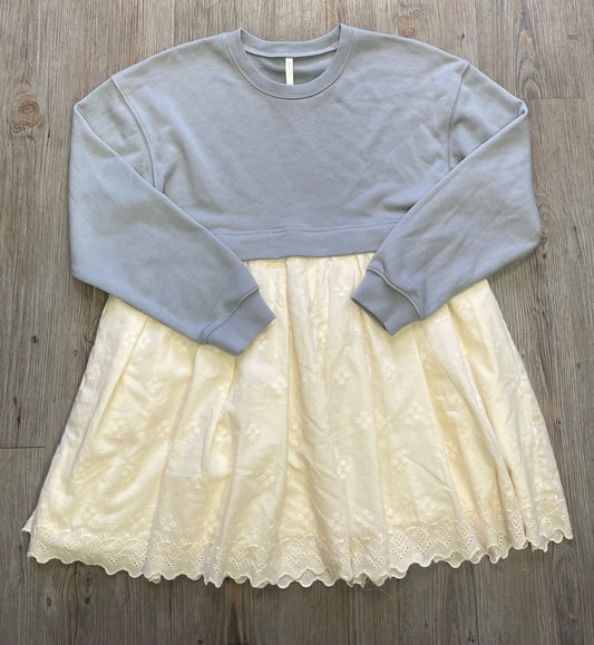 Dusty Blue Rylee+ Cru Sweatshirt LS Dress, 12Y