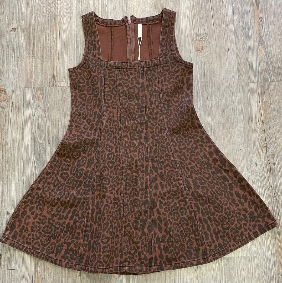 Leopard Rylee+ Cru Maeve Mini Dress, 12Y