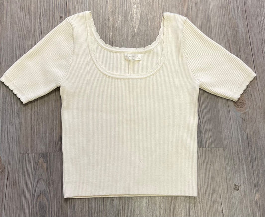 Natural Rylee+ Cru Scallop Tee, 12Y