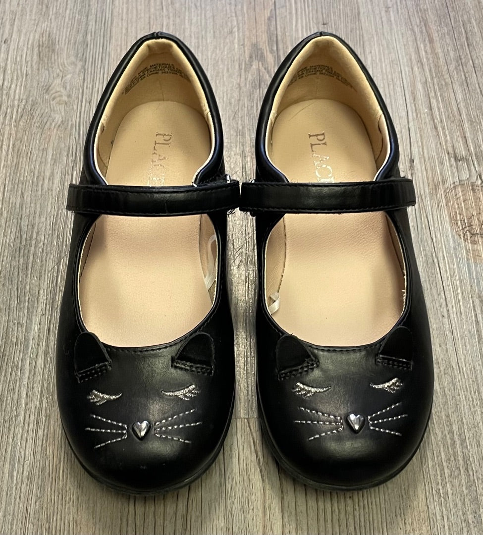 Black Childrens Place Cat Face mary Jane, 1Y