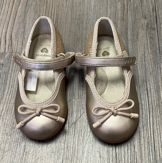Gold Sequin Mayoral Mary Janes- Velcro, 4T