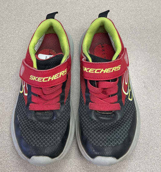 Red/black Skechers Velcro Shoes, 11Y
