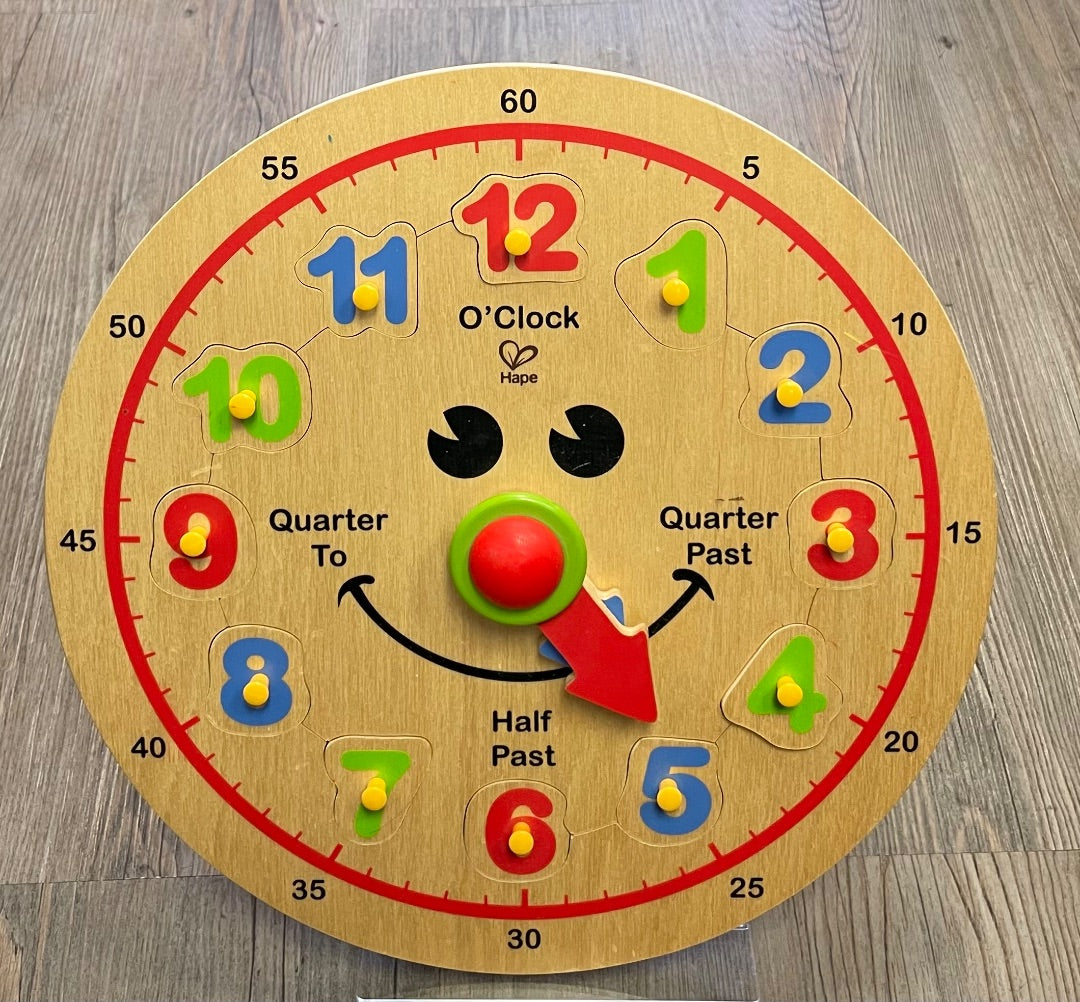 Multi Colour Hape Wooden Clock, Pre-owned