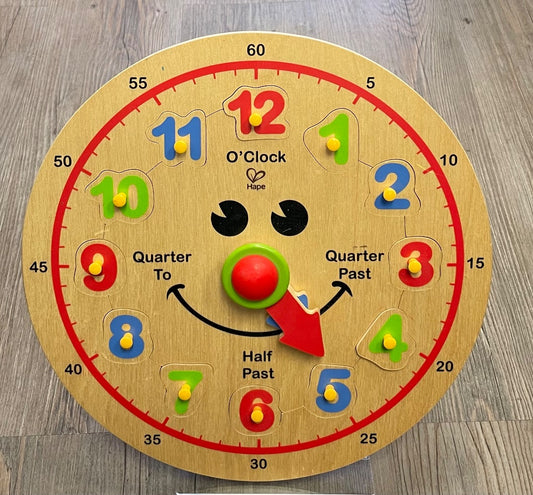 Multi Colour Hape Wooden Clock, Pre-owned