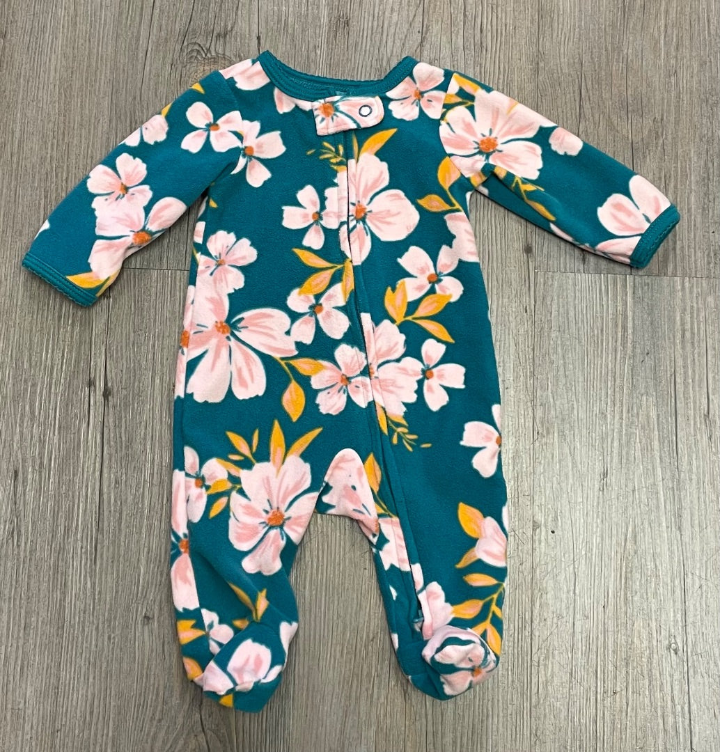 Floral Carters Fleece Pj Onesie, Newborn