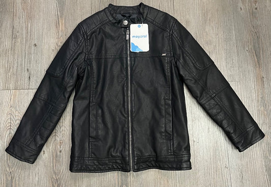 Black Mayoral Faux Leather Jacket, 6Y