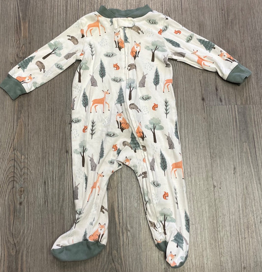 Animal Print Carters Pj Onesie, 6M