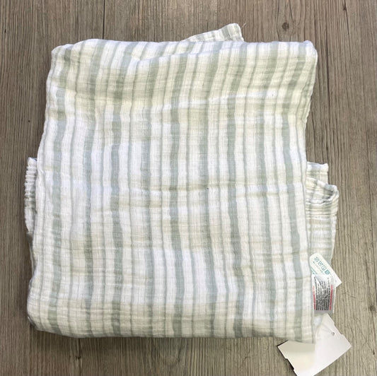 White/Olivegreen Aden & Anais Muslin blanket, Pre-owned