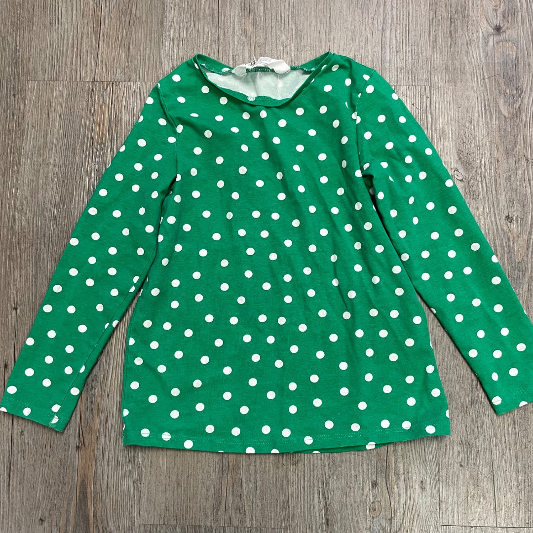 Green Polka Dot H&M LS Top, 4-6Y