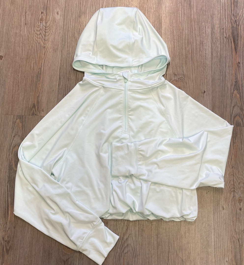 Mint Athleta Girl Half Zip Pullover Hoodie, 8-10Y
