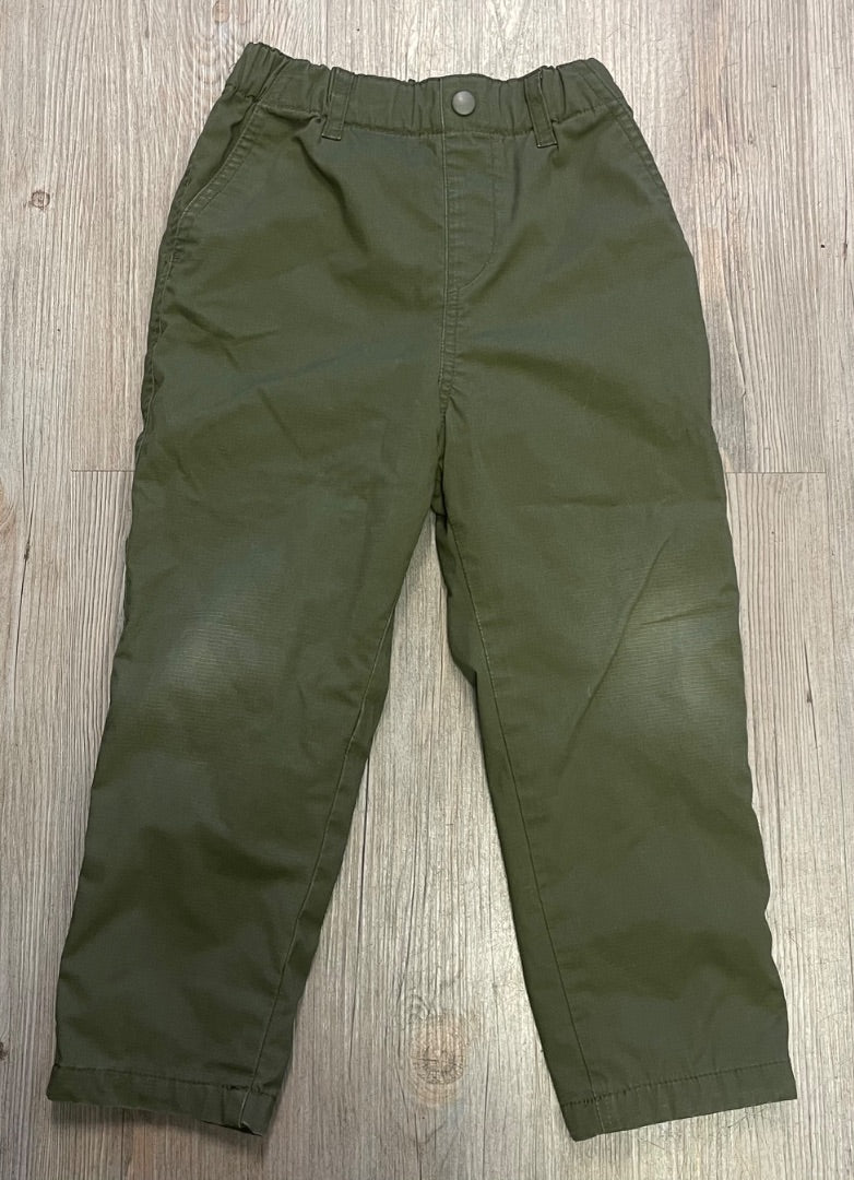 Green Uniqlo Lined Pants, 3-4Y