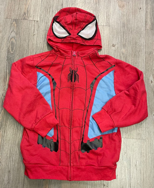Red Marvel Zip Spiderman hoodie, 7Y