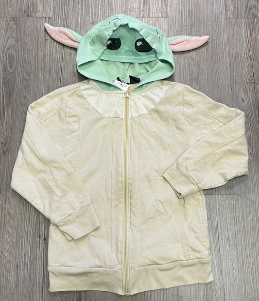 Beige Star Wars Zip Baby Yoda Hoodie, 7Y