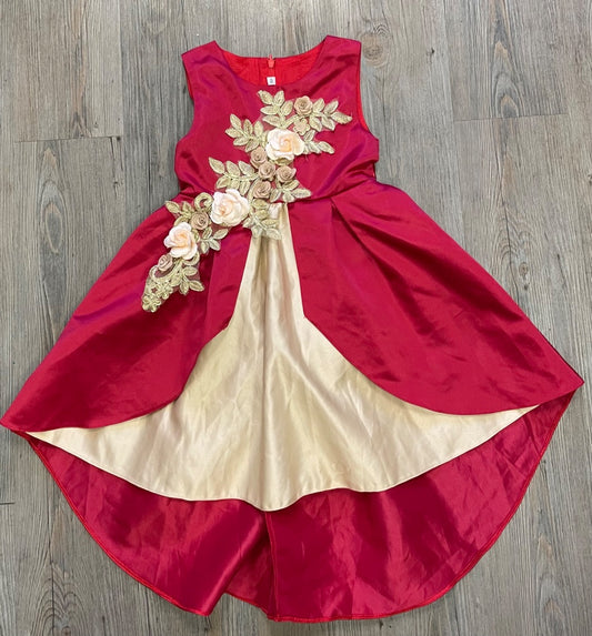 Red,Gold  Holiday Dress, 4Y