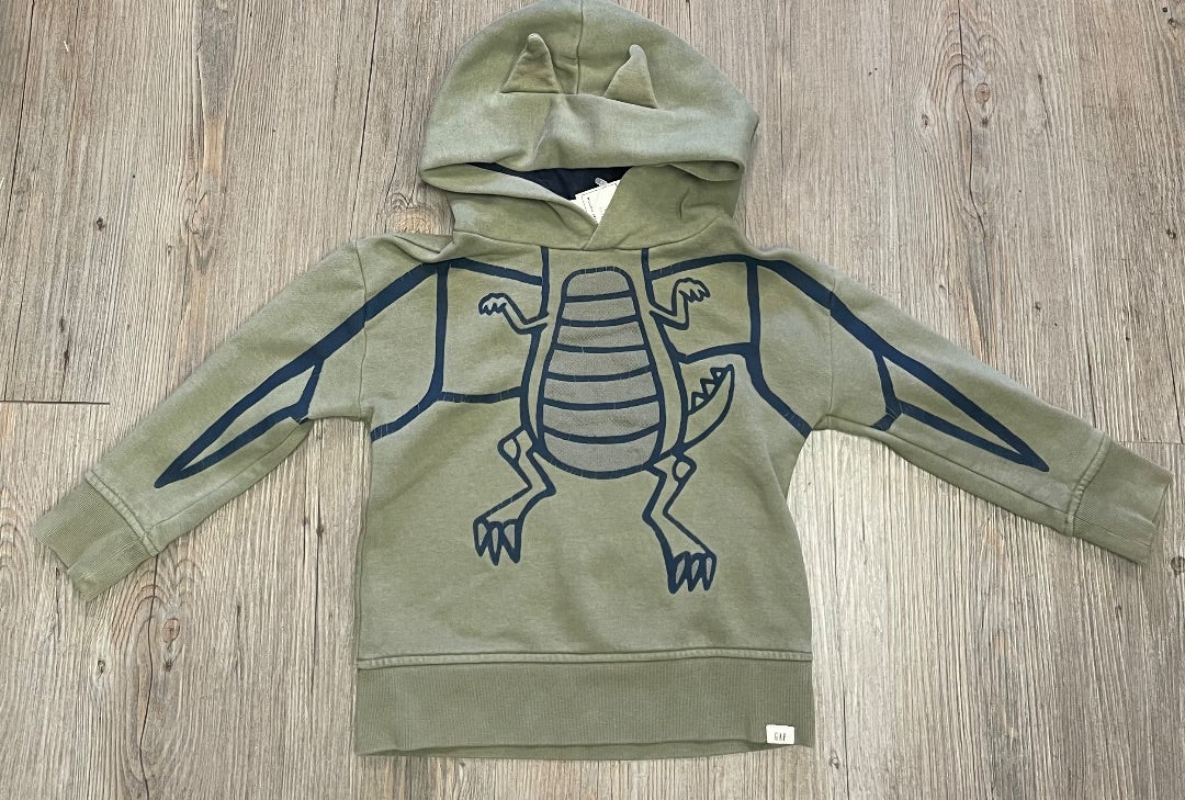 Green Gap Pullover Hoodie, 4Y