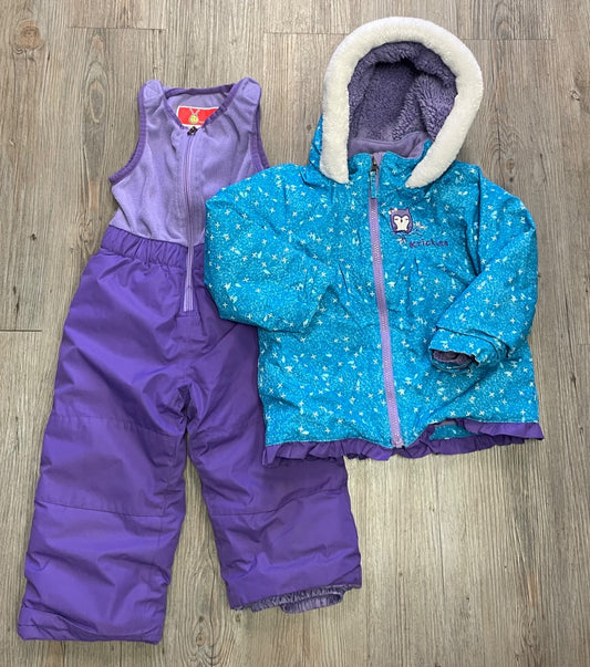 Blue ,Purple Krickets Snowsuit Set, 3Y