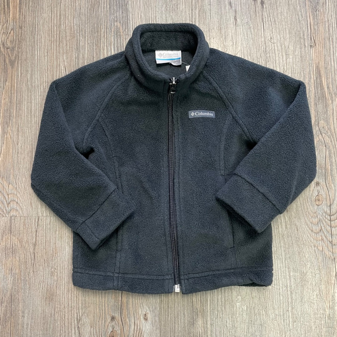 Charcoal Columbia Fleece  Zip Sweater, 2Y