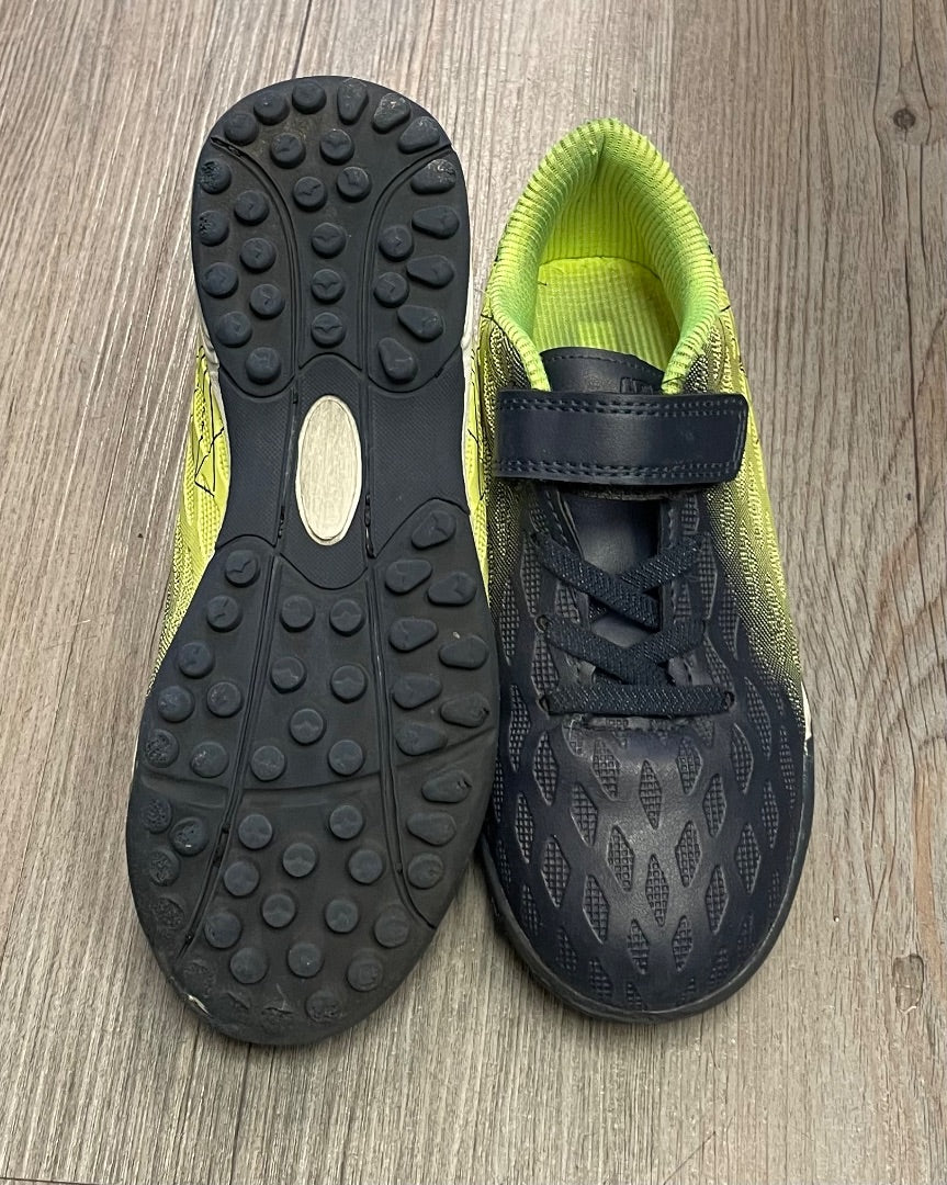 Black,Lime  Velcro Turf Cleats, 13Y