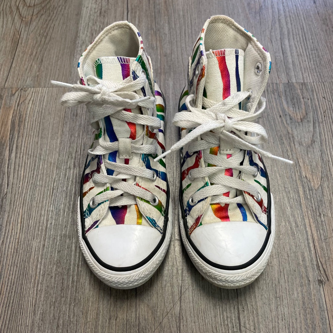Rainbow Print Converse Hightop Shoes, 12Y