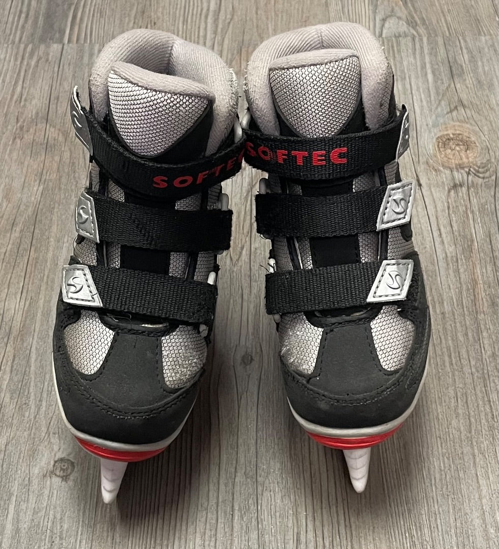 Black/Red Jackson Softec Velcro Strap Skates, 8T