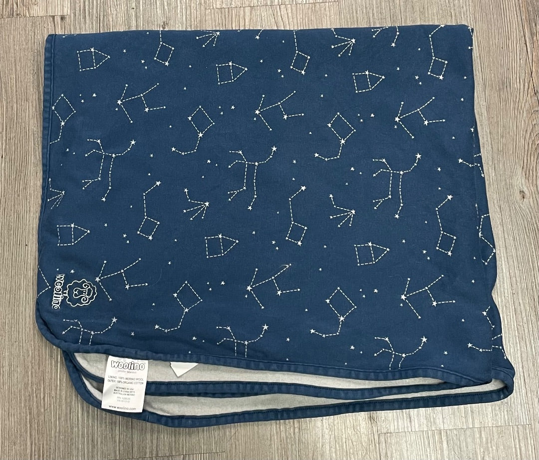 Navy Night Sky Woolino Stroller Baby Blanket, Pre-owned