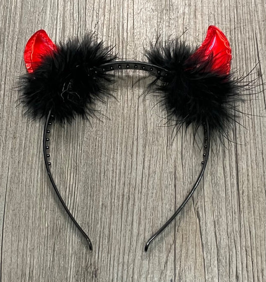 Black Red  Devil Headband