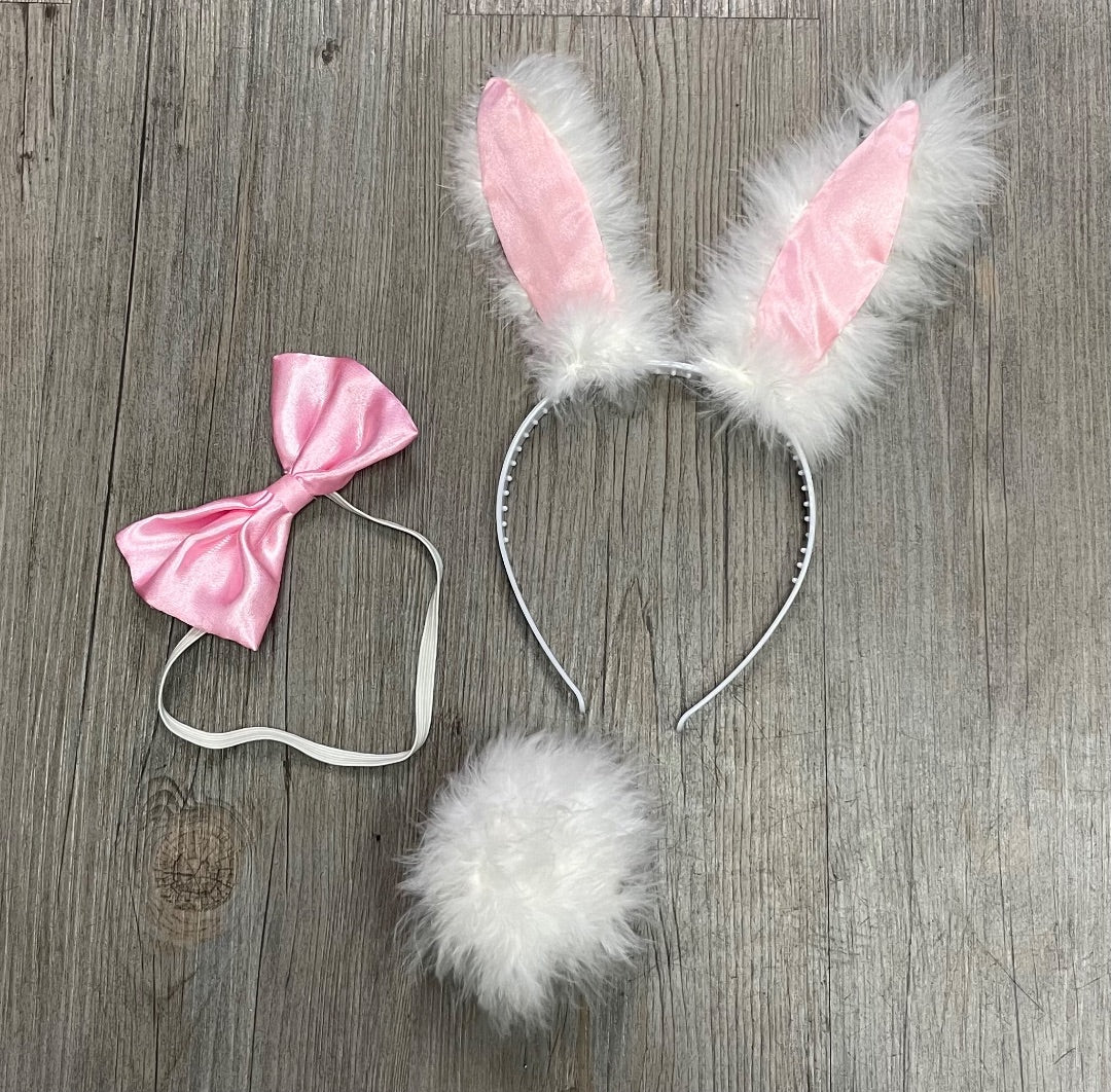 White Pink  Bunny Rabbit