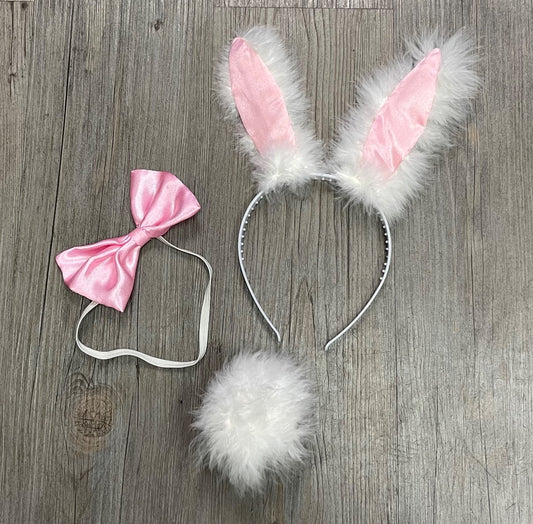 White Pink  Bunny Rabbit
