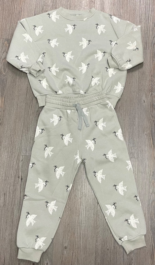 Doves Pistachio Rylee + Cru Relaxed Sweatshirt + Pants, 4-5Y