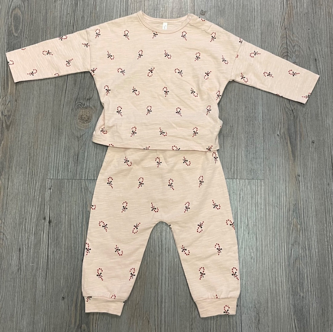 Candy Canes Rylee + Cru Long Sleeves Tee + Pants Set, 6-12M