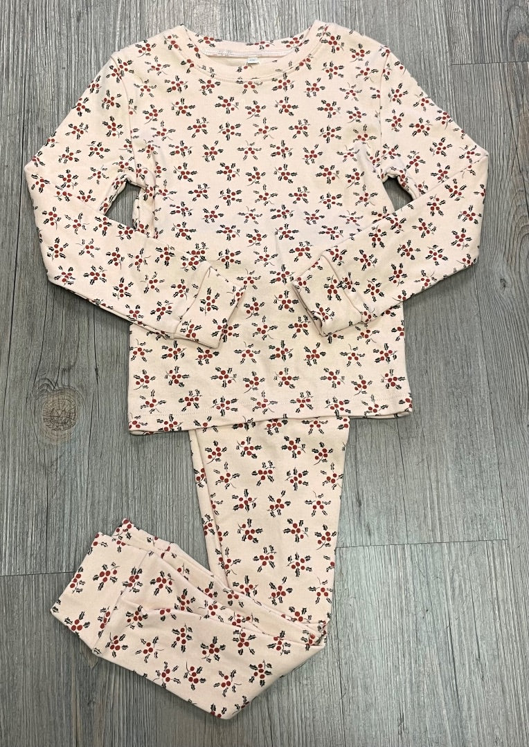 Holly Berry Petal Rylee + Cru Organic Long Sleeve PJ Set, 4-5Y