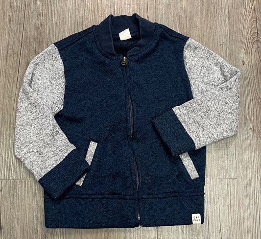 Navy,Grey Gap Knit Zip Sweater, 3Y