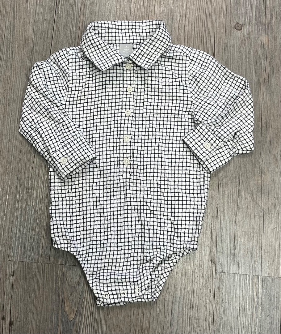 Gingham Nordstrom Long Sleeves Onesie, 9M