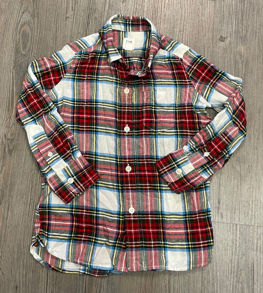 Plaid Gap Long Sleeves Shirt, 4-5Y