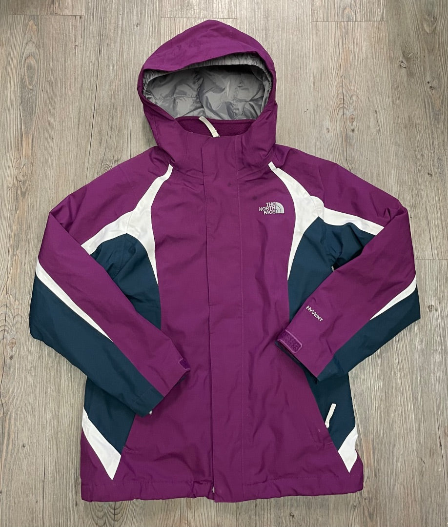 Magenta,Navy White Northface 2 in 1 Winter jacket, 10-12Y