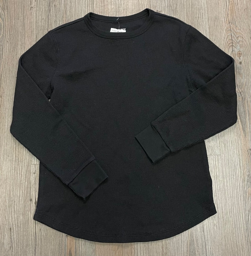 Black Old Navy Waffle Long Sleeve Top, 10-12Y