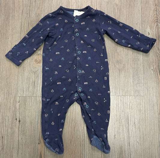 Navy  PJ Onesie, 9-12M