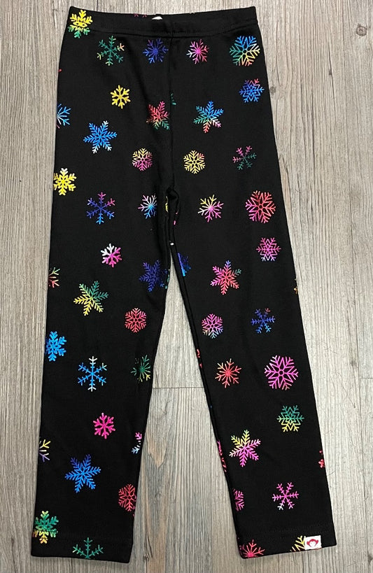 Black Rainbow Snow Flakes Appaman Legging, 3Y